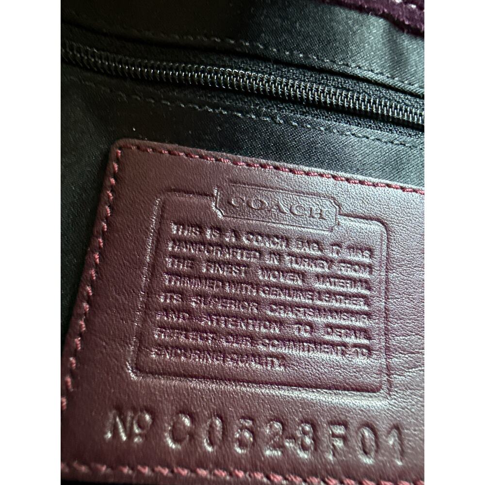 Coach Vintage Y2K Purple Tweed Suede Shoulder Bag 8F01 - Picture 3 of 11